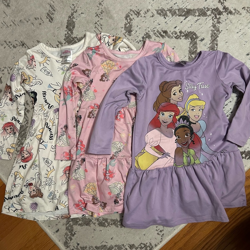 Disney Princess Dress Bundle - White, Pink, Purple